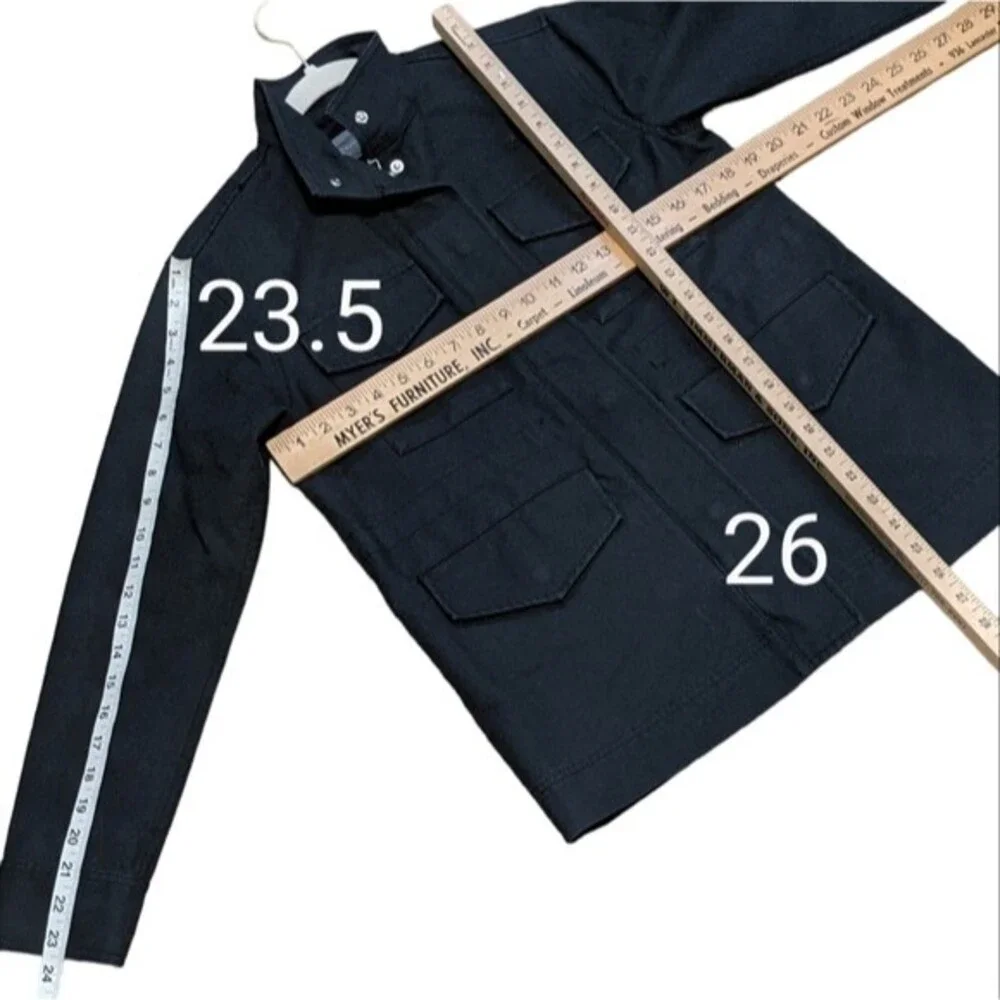 Everlane The modern utility military-esque zip front cotton jacket black  XS